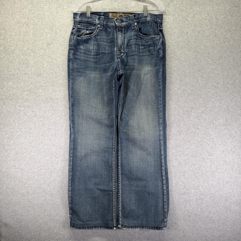 BKE Tyler Jeans Mens 32x30 Blue Relaxed Straight Leg Distressed Denim Baggy